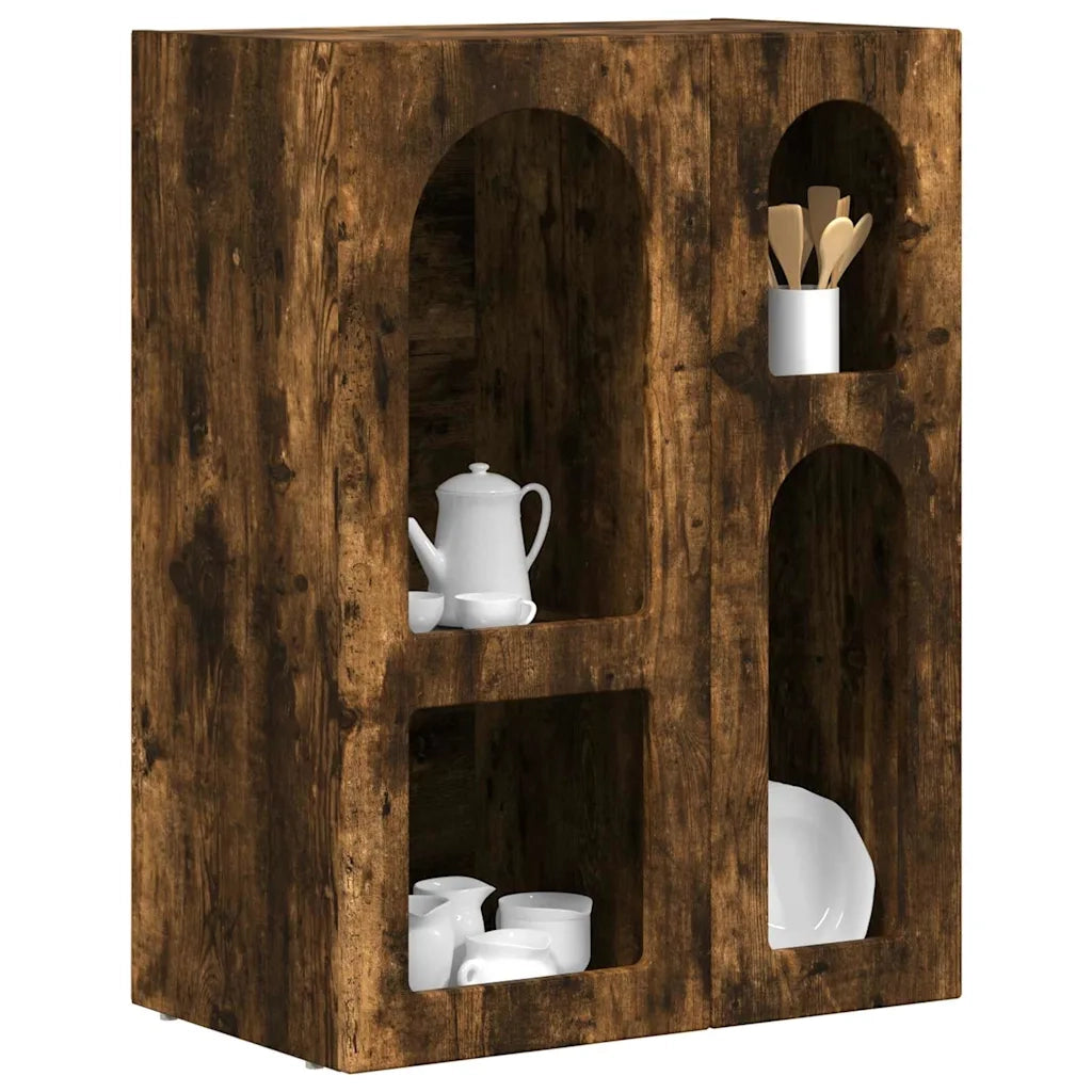 Credenza-Buffet-Armadio da cucina Rovere fum¨¦ 59 x 35 x 80.5 cm Legno multistrato