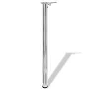 Gambe per Tavolo 4 pz Altezza Regolabile Cromate 870 mm 242134