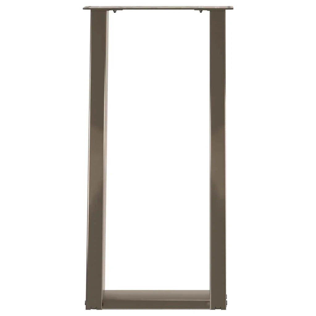 Set di 2 gambe per tavolo consolle angolate a forma di U 38 x 72-73 cm robuste design moderno acciaio naturale 02_0057065