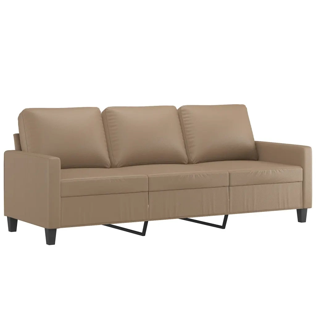Set di Divani 4 pz con Cuscini cappuccino in Similpelle