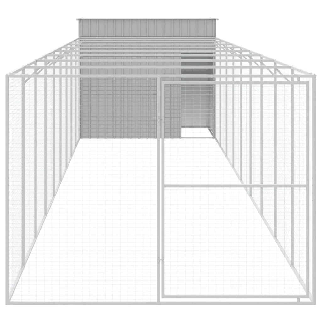 Cuccia per cani con recinto chiaro 214 x 1069 x 181 cm grigio 02_0043502