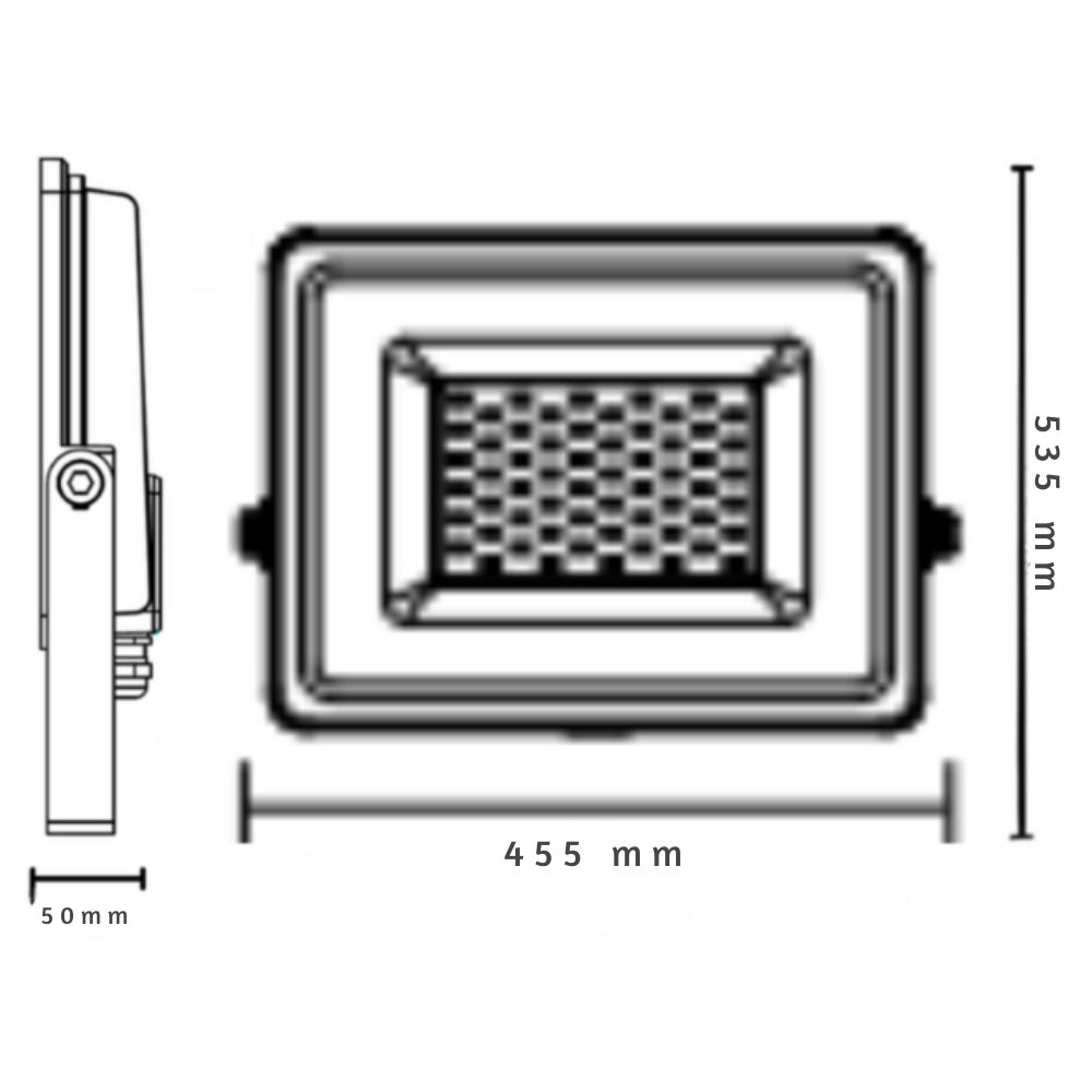 Proiettore led smd corpo nero ip65 400 watt clip luminoso luce naturale 4000k