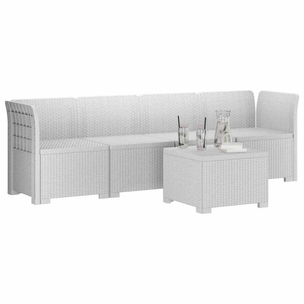 Divano da Giardino a 4 Posti in Stile Rattan PP Bianco 3443852