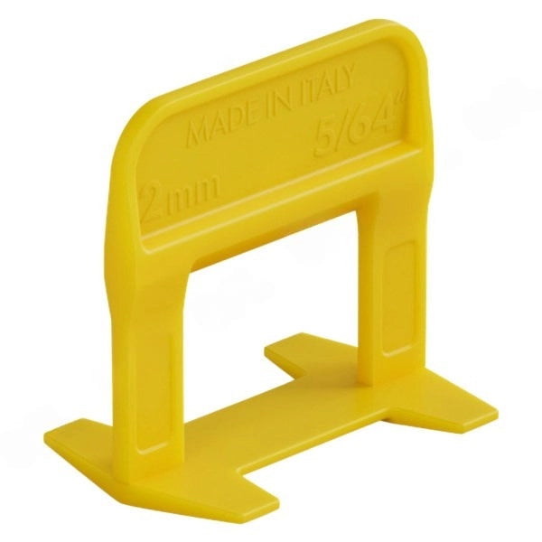 BASE LIVELLANTE CON FERITOIA PER CUNEO 'RLS EVO' H. mm 12 - fuga 2,0 mm - cf. 500 pz - col.giallo  - RAIMONDI