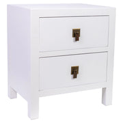 Comodino in legno con 2 cassetti 45x34x50,5