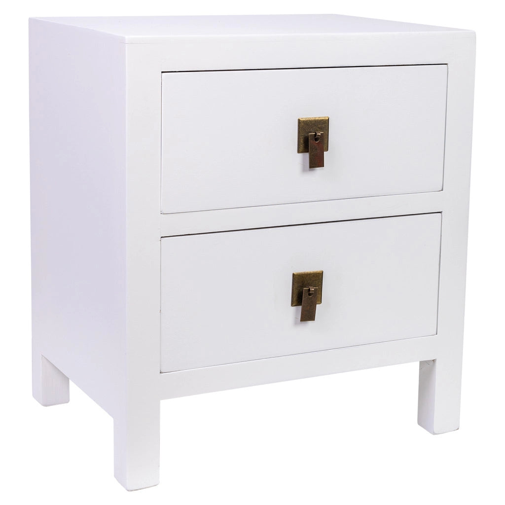 Comodino in legno con 2 cassetti 45x34x50,5