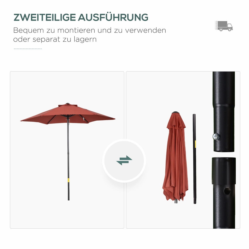 Ombrellone balcone giardino esterno ¨C zephmum ¨C esagonale ?196 cm rosso vino