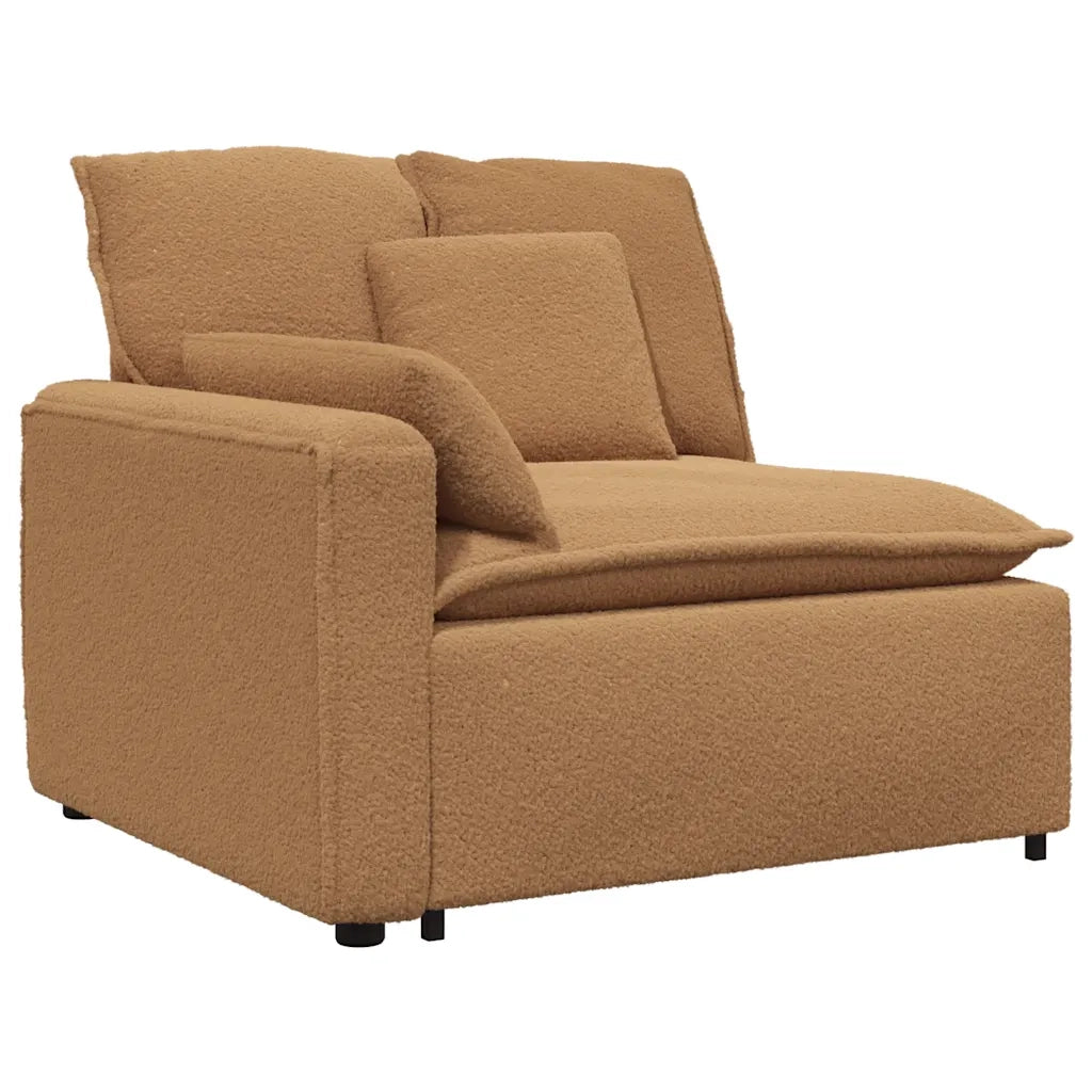 Divano Modulare con Poggiapiedi e Cuscini Beige