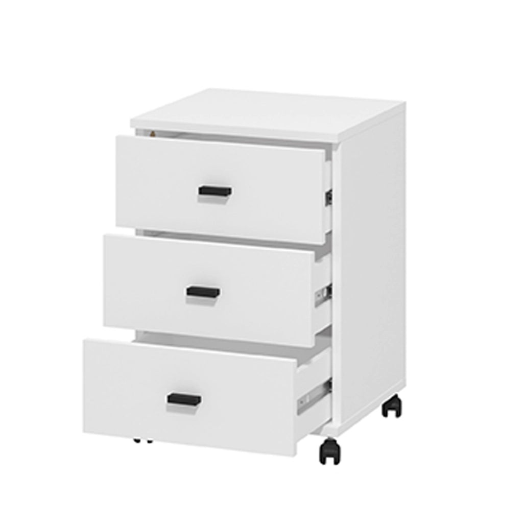 Kaza, Cassettiera 3 Cassetti, 39x35x56h cm Bianco Opaco