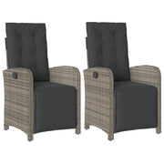 Sedie da Giardino Reclinabili 2 pz | Sedie da Esterno con Poggiapiedi Polyrattan