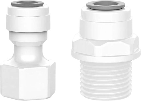 Connettori filtrazione acqua 2pz - 1/2" femmina/3/8" pollici - 1/2" maschio/3/8" pollici - Alta qualità POM - Resistente alla pressione - Connessioni ermetiche - Flessibilità acqua