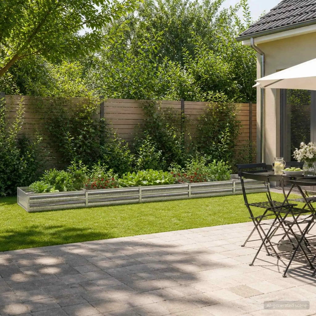 Letto rialzato da giardino Argento 400 x 80 x 24 cm 8006511