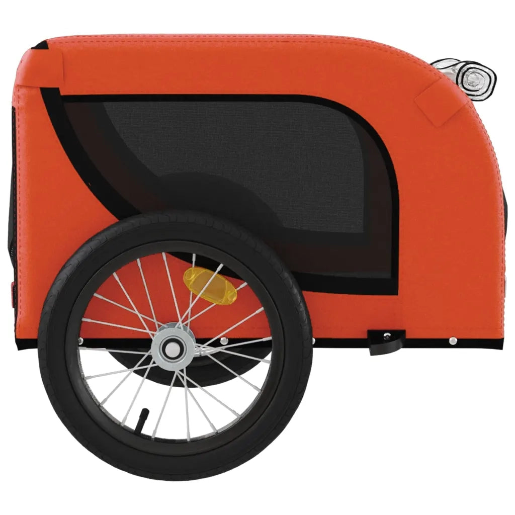 Rimorchio da Bici per Animali Arancione e Nero Oxford e Ferro CFW5465280