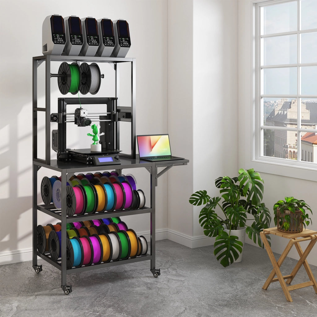 Supporto per Stampante 3D con Ripiano Filamento e Ruote ¨C MINIMAL ¨C Piano di Lavoro T