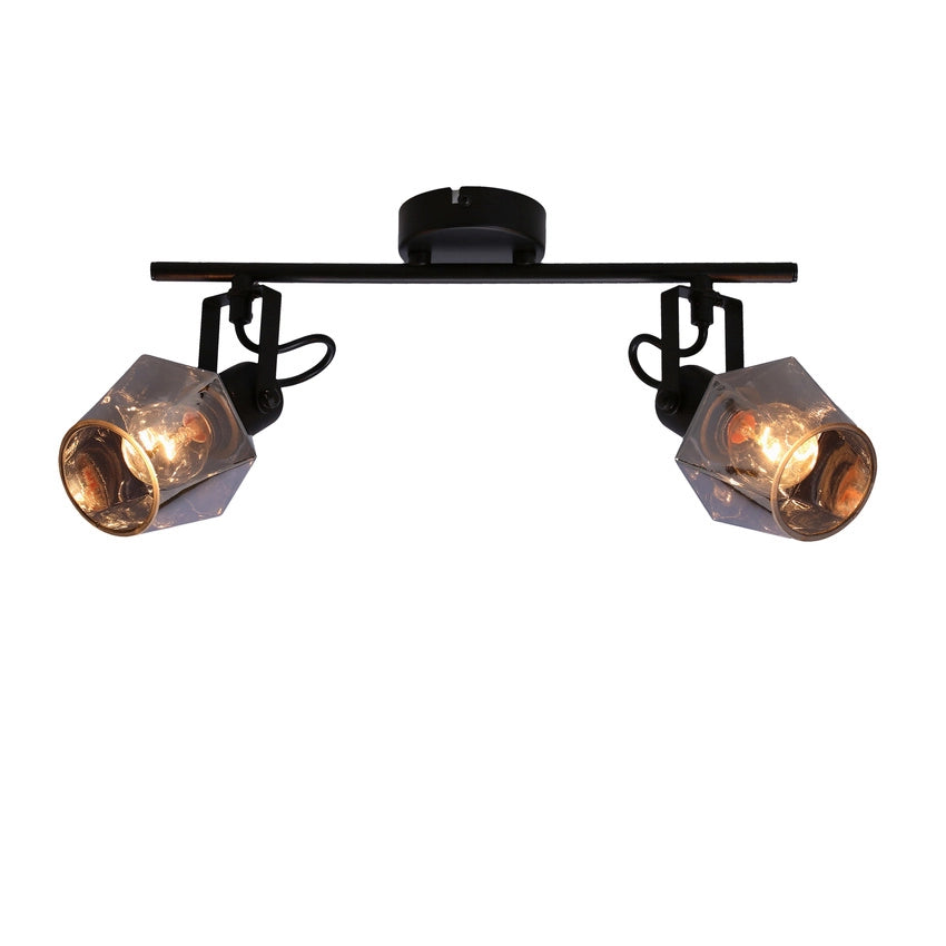 Plafoniera/Applique Candellux Randi nera vetro fumé 2xE14 15W