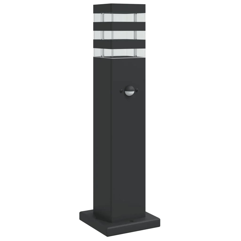 Lampione da esterno con sensore 50 cm alluminio nero 02_0042522