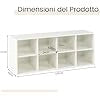 Panca Scarpiera per Ingresso, Panca Contenitore con 8 Scomparti Aperti, Scaffale Portascarpe Capacità di Carico di 230 kg, per Ingresso, Corridoio, Soggiorno, 102x30x41 cm (Bianco)