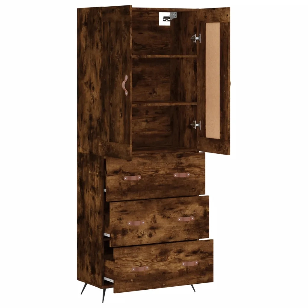 Credenza Rovere Fumo  69,5x34x180 cm in Legno Multistrato 3199726