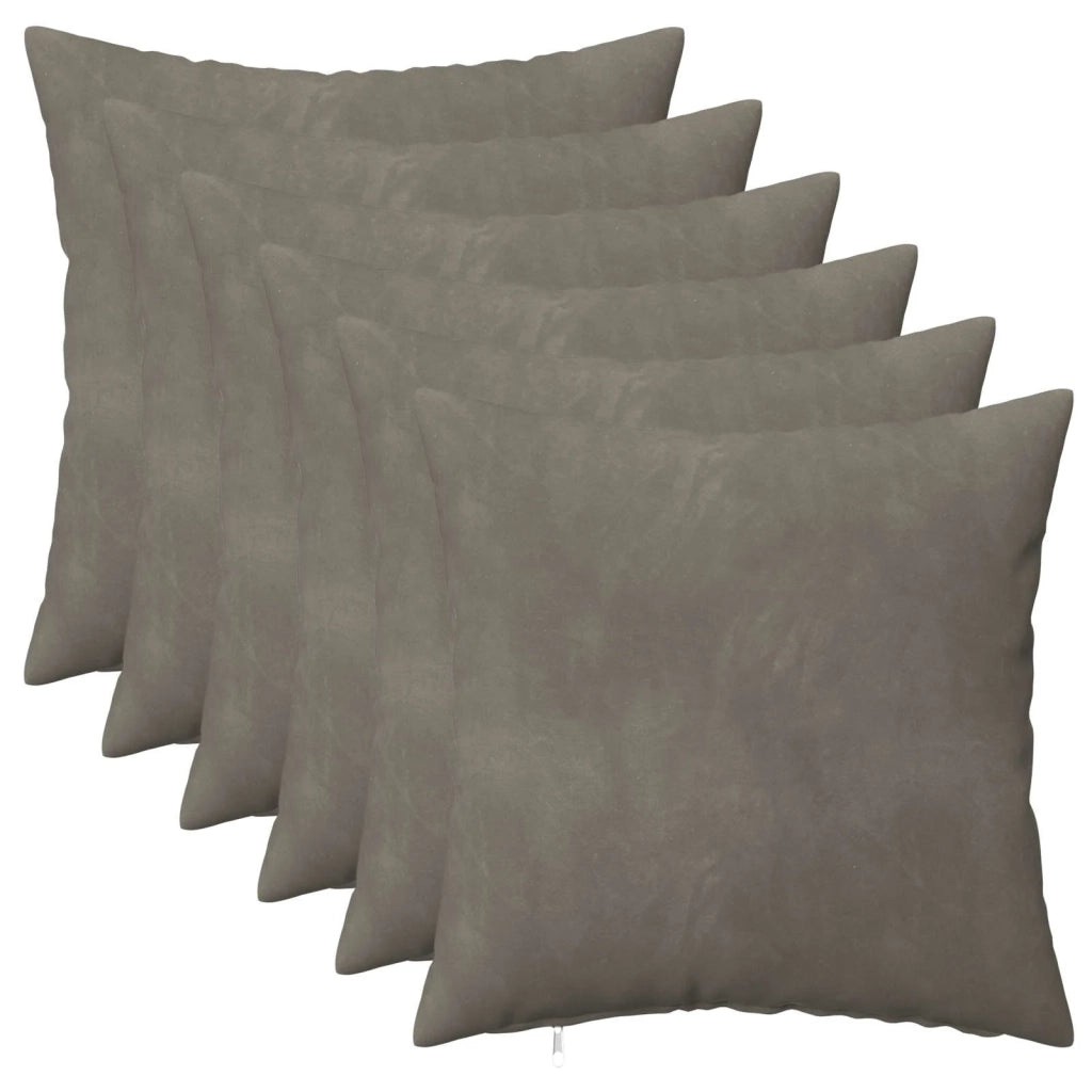 Cuscino con cuscino HEERLEN 6 pz Grigio Chiaro Velluto 924156
