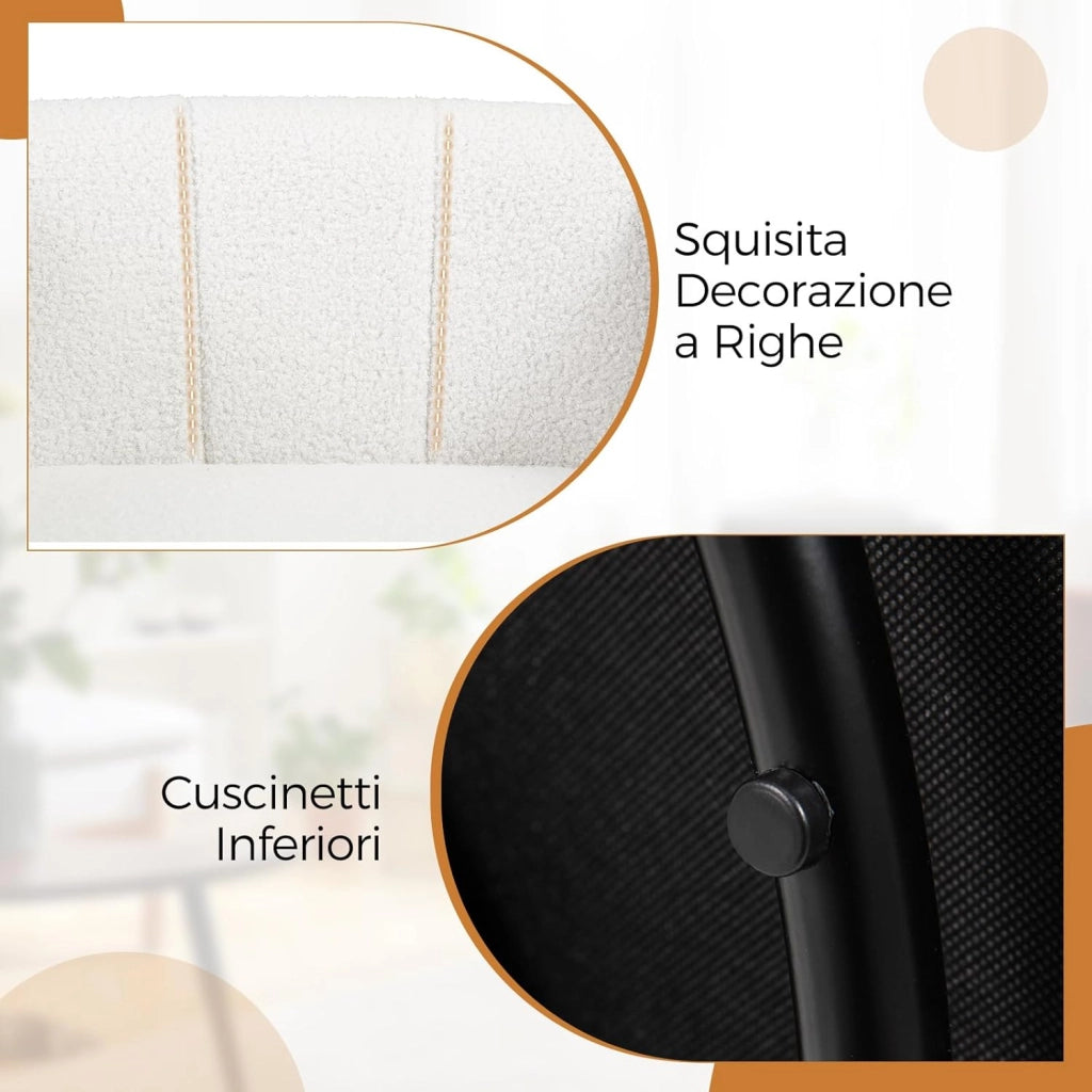 Poltrona Relax Girevole, Poltrona Moderna Imbottita con Schienale Curvo e Braccioli, Sedia da Lettura per Soggiorno, Poltrona Soggiorno, Portata 160 kg