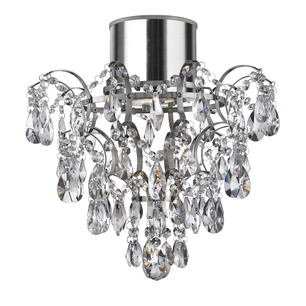 Lampada a Soffitto Classica Bella Acciaio Cromo Vetro 1 Luce Gu10