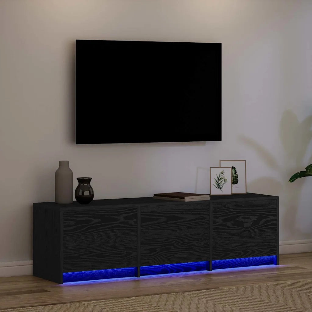 Mobile TV-Credenza per TV Rovere Nero 140 x 34 x 40 cm Legno multistrato