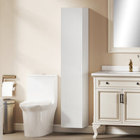 Mobile Bagno Sospeso a Colonna 30x31.5x160 cm con Ripiani Regolabili e Chiusura Soft Close in MDF Bianco