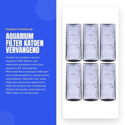 Filtro per acquario sostituibile con tessuto - Cartridge attivo a base di carbone - Filtro ad incasso - Filtro interno - 6 pezzi - 135x55mm - Disegno del filtro