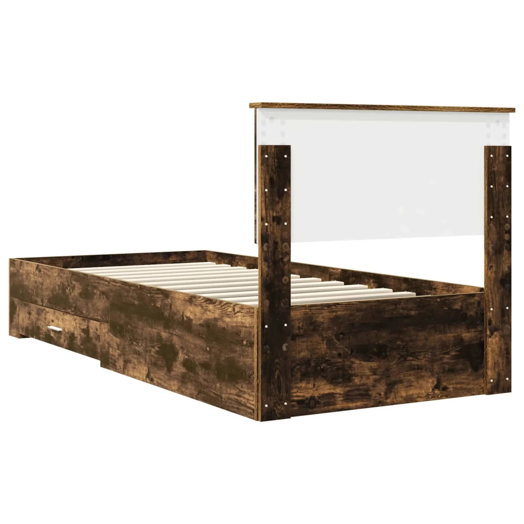 Struttura del letto Rovere fumé 90 x 200 cm Legno multistrato