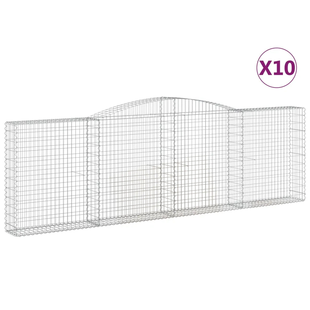 Cesti Gabbioni ad Arco 10 pz 400x30x120/140 cm Ferro Zincato 3146887