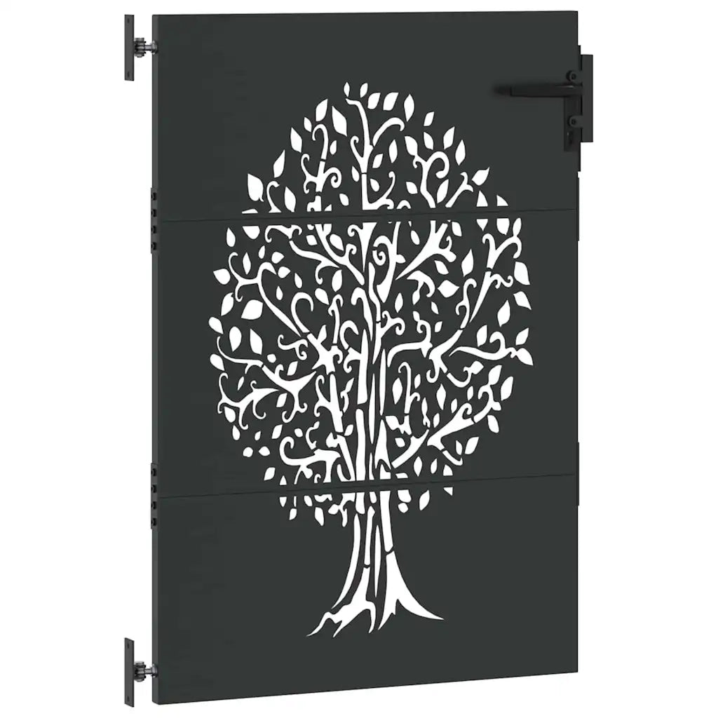 Cancello da giardino con blocco Nero 85 x 150 cm
