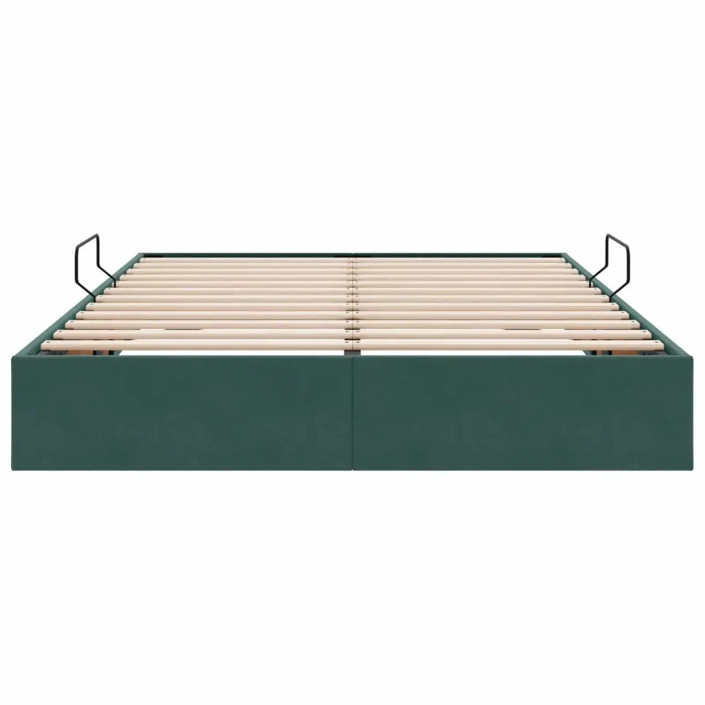 Letto ottomano Verde Scuro 140 x 200 cm Velluto 3442889
