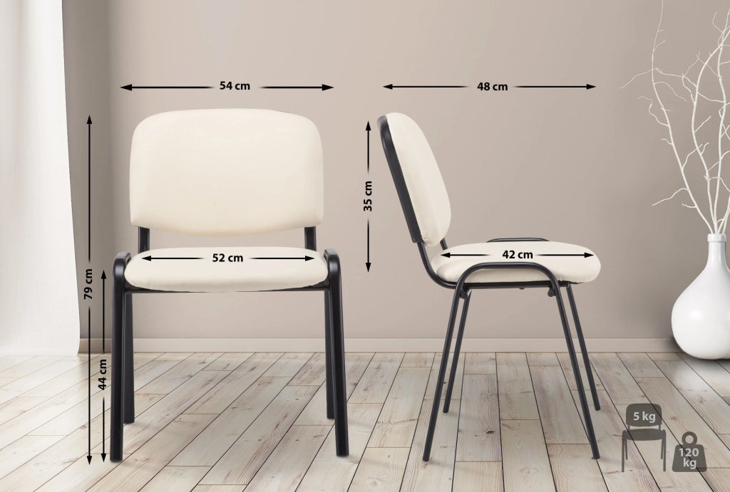 Sedia impilabile Ken similpelle crema