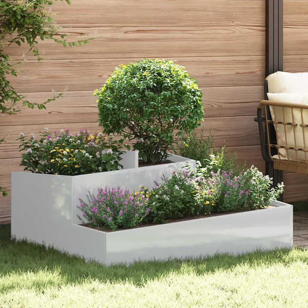 Fioriere | Cassetta per fiori | Vaso da giardino Argento 100 x 100 x 50 cm Acciaio zincato