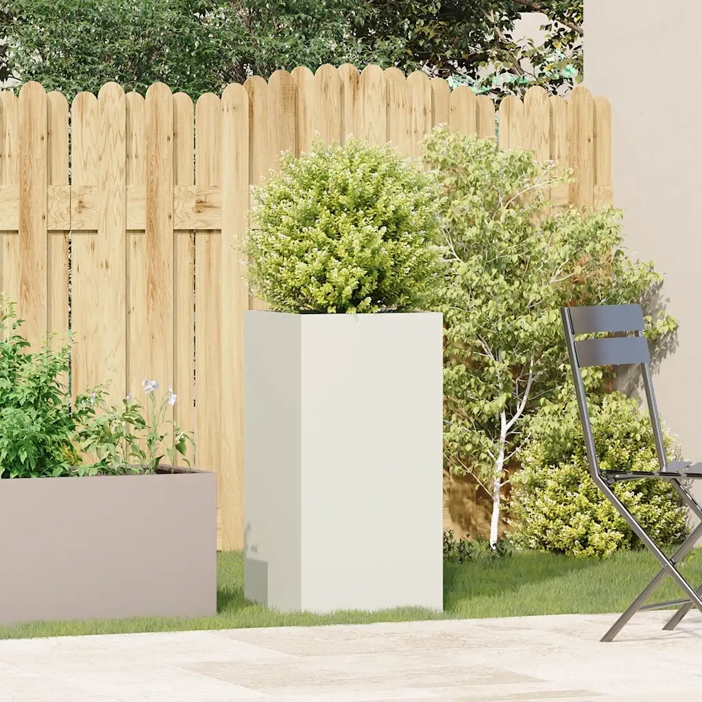Fioriera Bianca 40x40x80 cm in Acciaio Laminato a Freddo 860704