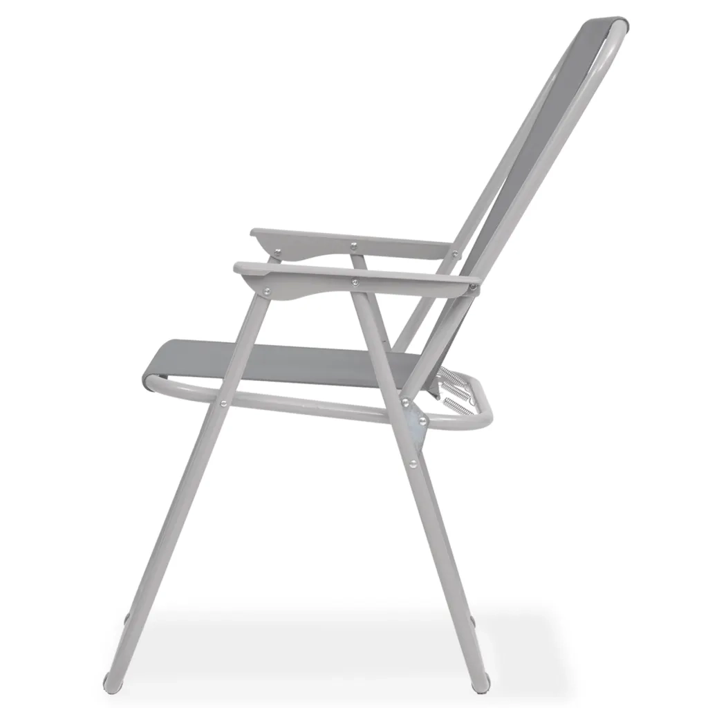 Set da Pranzo da Giardino 6 pz | Set Salotto da Giardino in Acciaio e Textilene Grigio