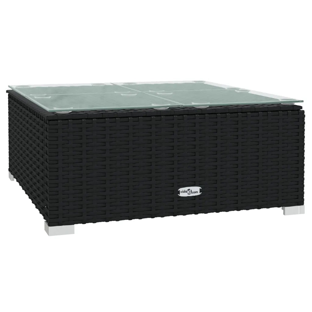 Set Divani da Giardino 3 pz con Cuscini in Polyrattan Nero 317532