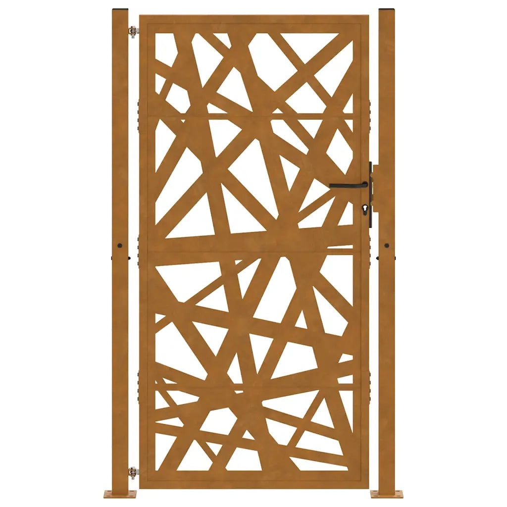 Cancello da Giardino 105x180 cm Acciaio Corten Design Leggero