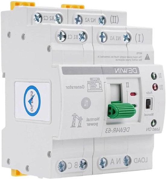 Inverter Automatico ATS su Rail DIN Doppia Corrente Inverter Interruttore Elettrico a 4 Poli 63A 400V con Protezione da Sopravoltaggi