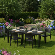 Salottino Outdoor Maseta, set Salotto da Esterno 6 Posti Made in Italy, Nero Antracite