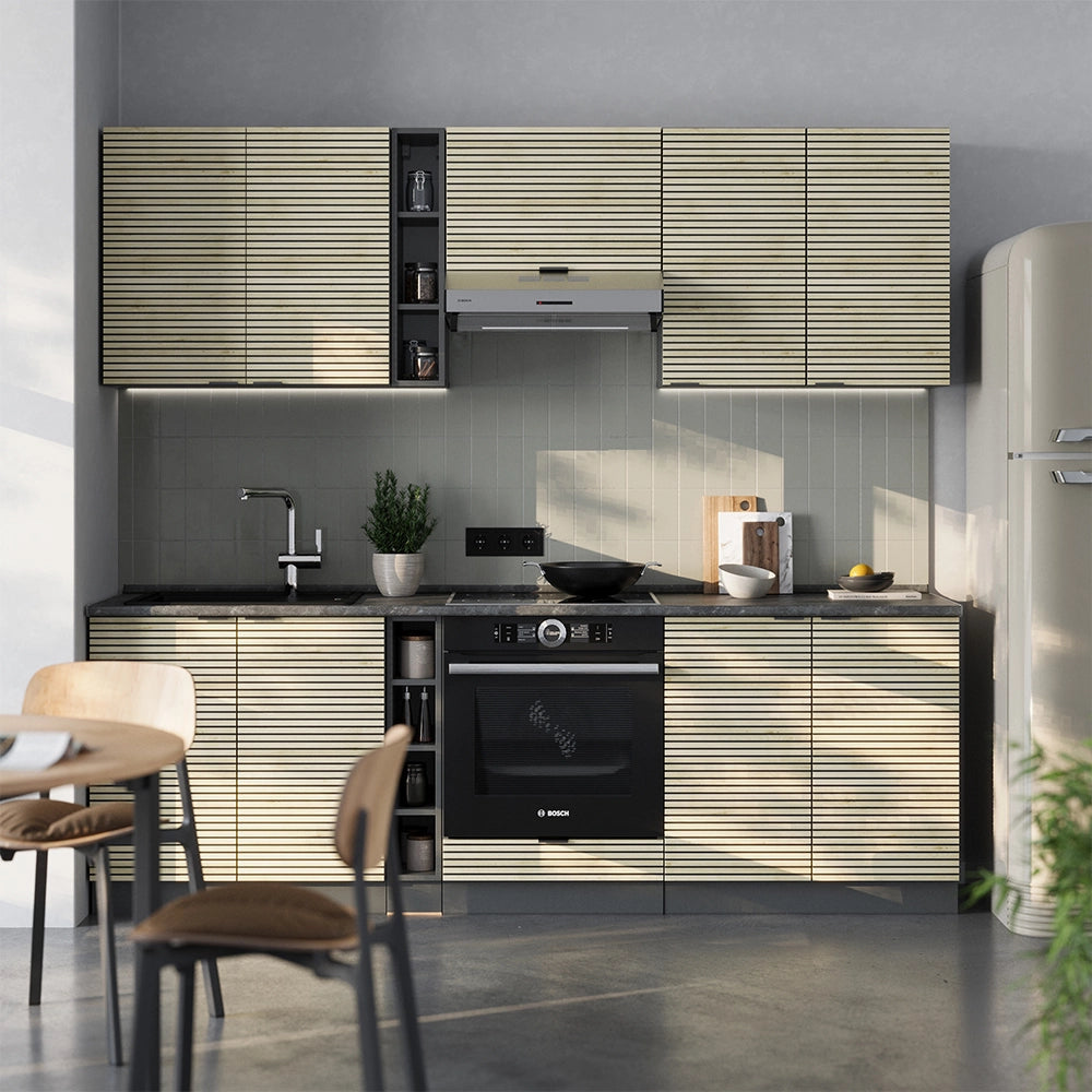 Vicco Cucina componibile Pannello in rovere/antracite 235 cm , PL Antracite