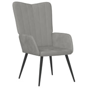 Poltrona | Sedia Relax Grigio Chiaro in Velluto