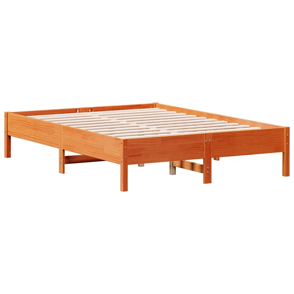 Letto senza Materasso-Struttura Letto Marrone Cera 120x190 cm in Legno di Pino 161116