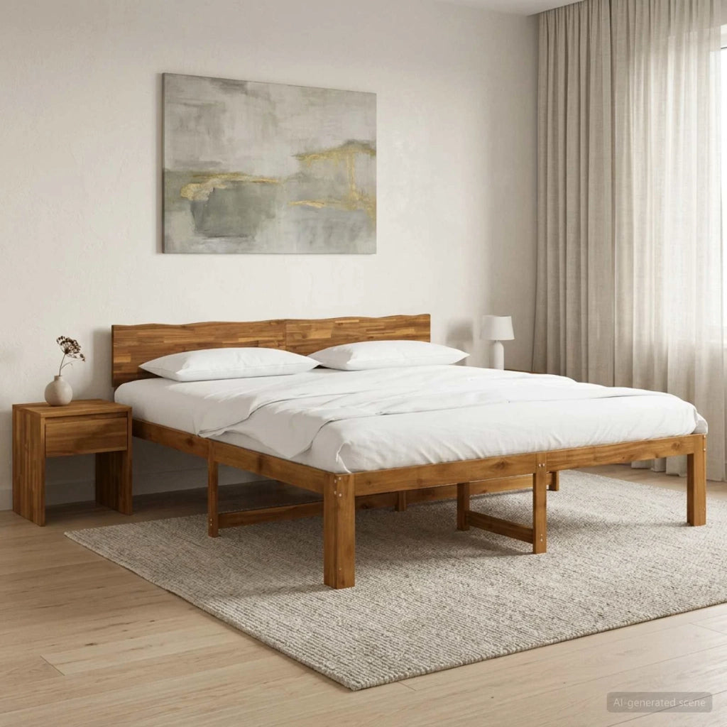 Letto matrimoniale con testiera ROSTOCK Naturale 193 x 203 cm 3405509