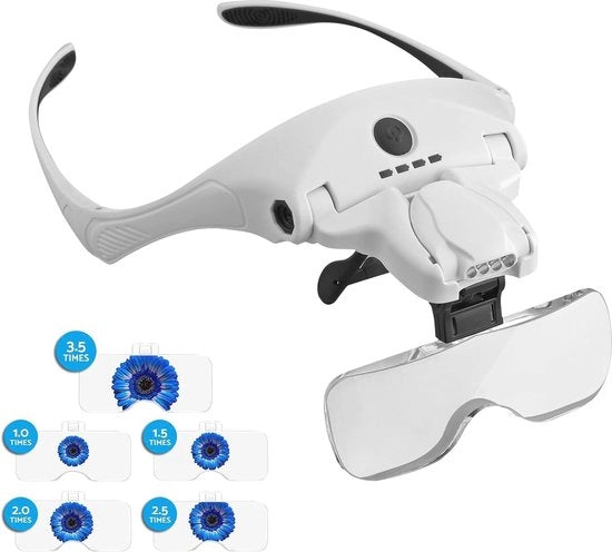 Verglassio con LED Illuminazione - Ricaricabile e Regolabile 1.2-4.5X ingrandimento per Leggere e Artigianato