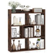 Libreria a cubi aperti con 7 scomparti, Mensola espositiva per l'archiviazione in legno per studio soggiorno Marrone