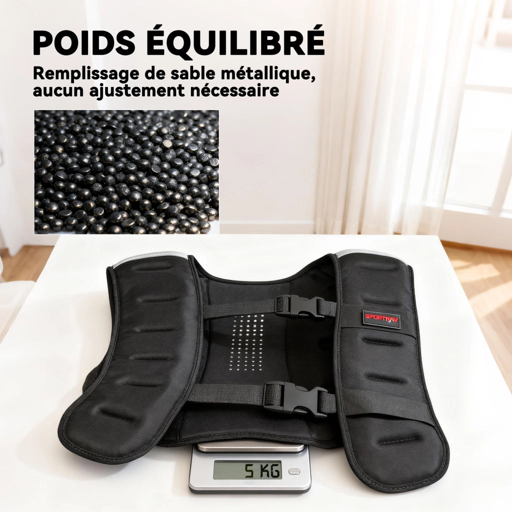 Gilet zavorrato 5 kg ¨C zephmum ¨C nero 43x33 cm