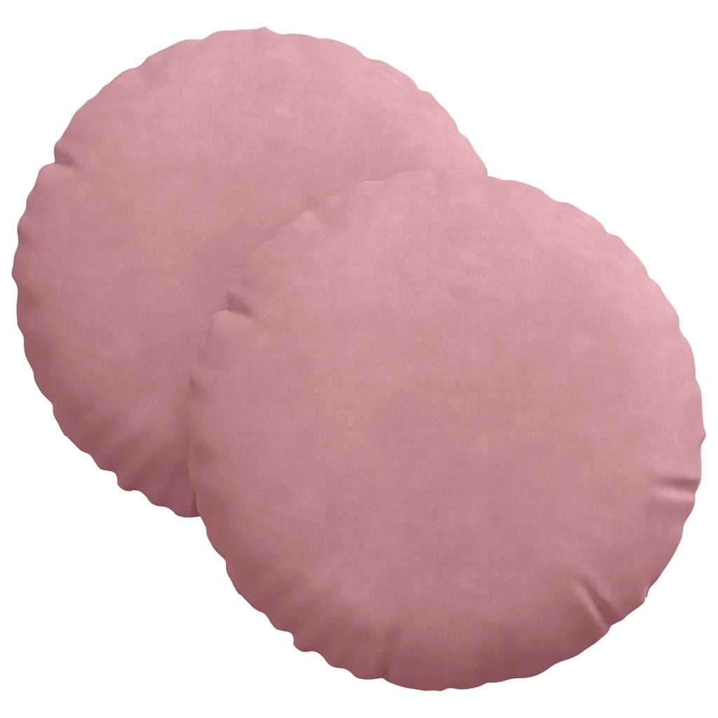 Cuscini per Seduta 2 pcs Rosa Ø30 x 13 cm Velluto