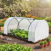 SERRA da Giardino 200x100x80 cm in PE Bianco con Telaio in Acciaio