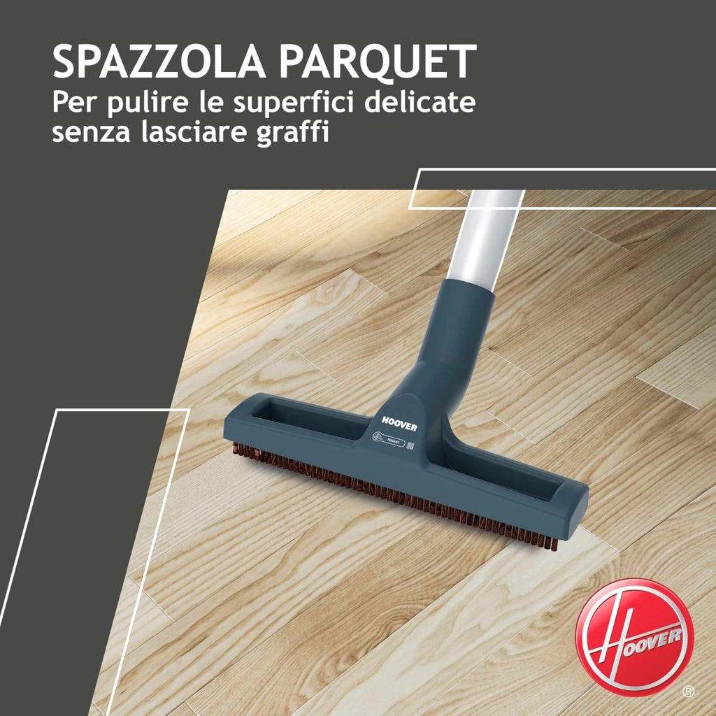 BR71_B30, Aspirapolvere a traino senza sacco, 700 W, 2 litri capacità bin, 78 Decibel, Mini turbo spazzola, Nero/Verde/Grigio Fumo
